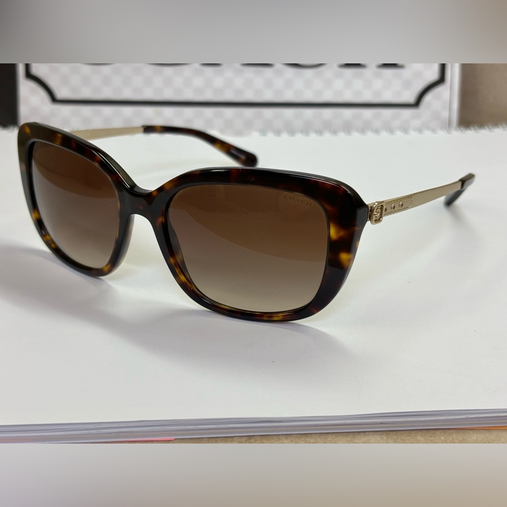 New Coach HC8229 L004 548513 Dark Tortoise Sunglasses - Picture 15 of 15
